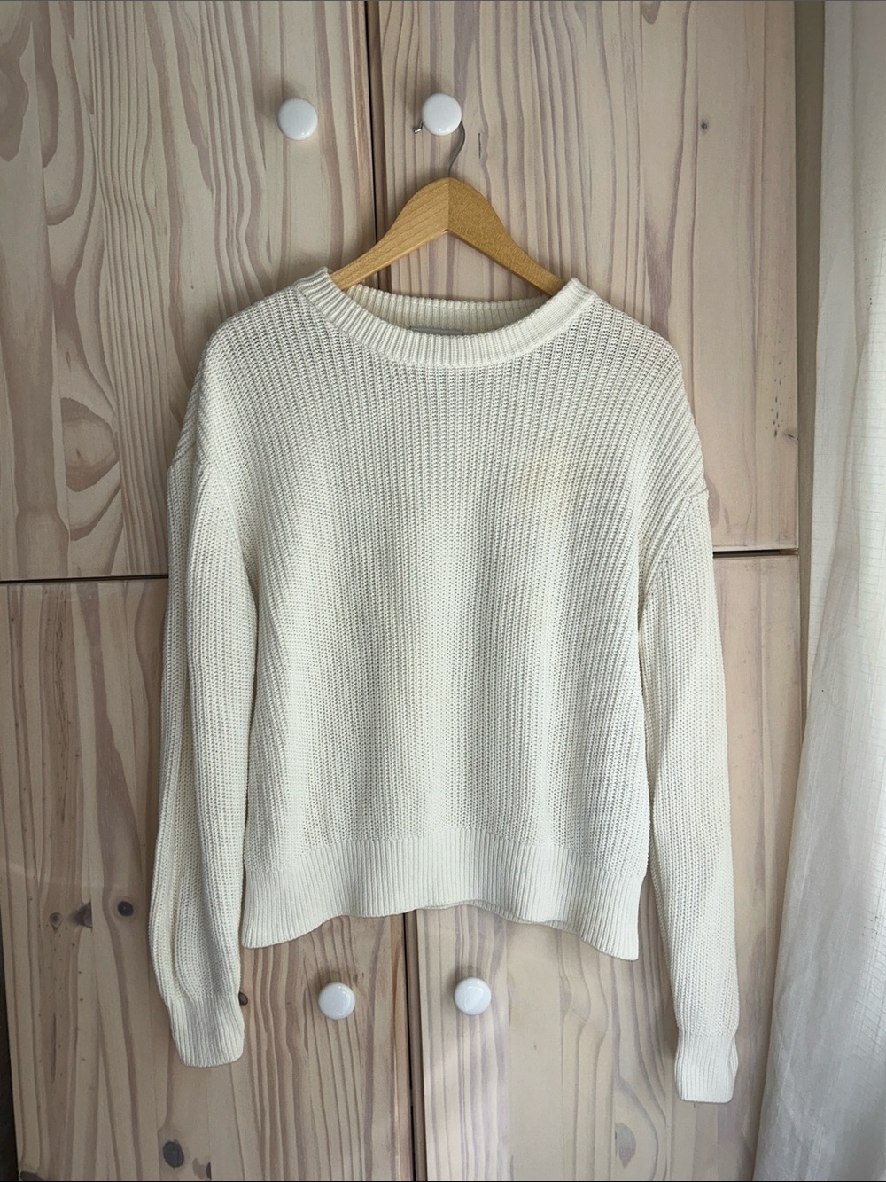 Minimum Mikala Sweater White Knit Crewneck Sweater